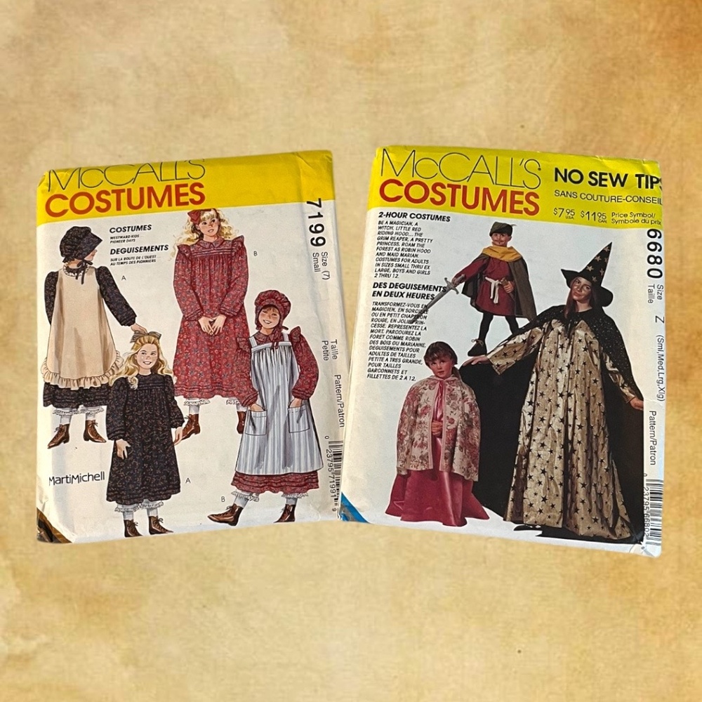 Vintage McCall’s Uncut 1993-94 Kids Costume Patterns